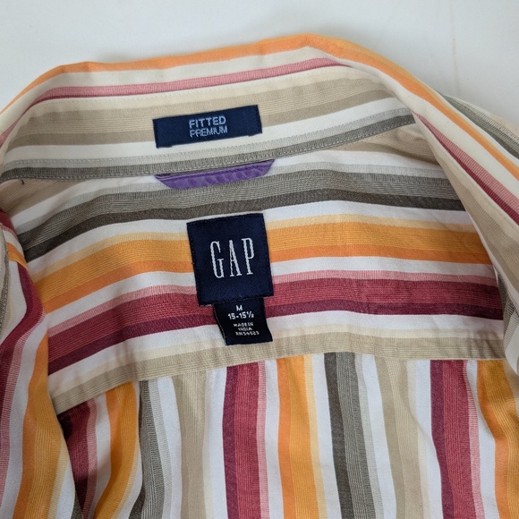 Gap Striped Button Up Blouse Cotton Poplin Long Sleeve Down Collar - Picture 4 of 9